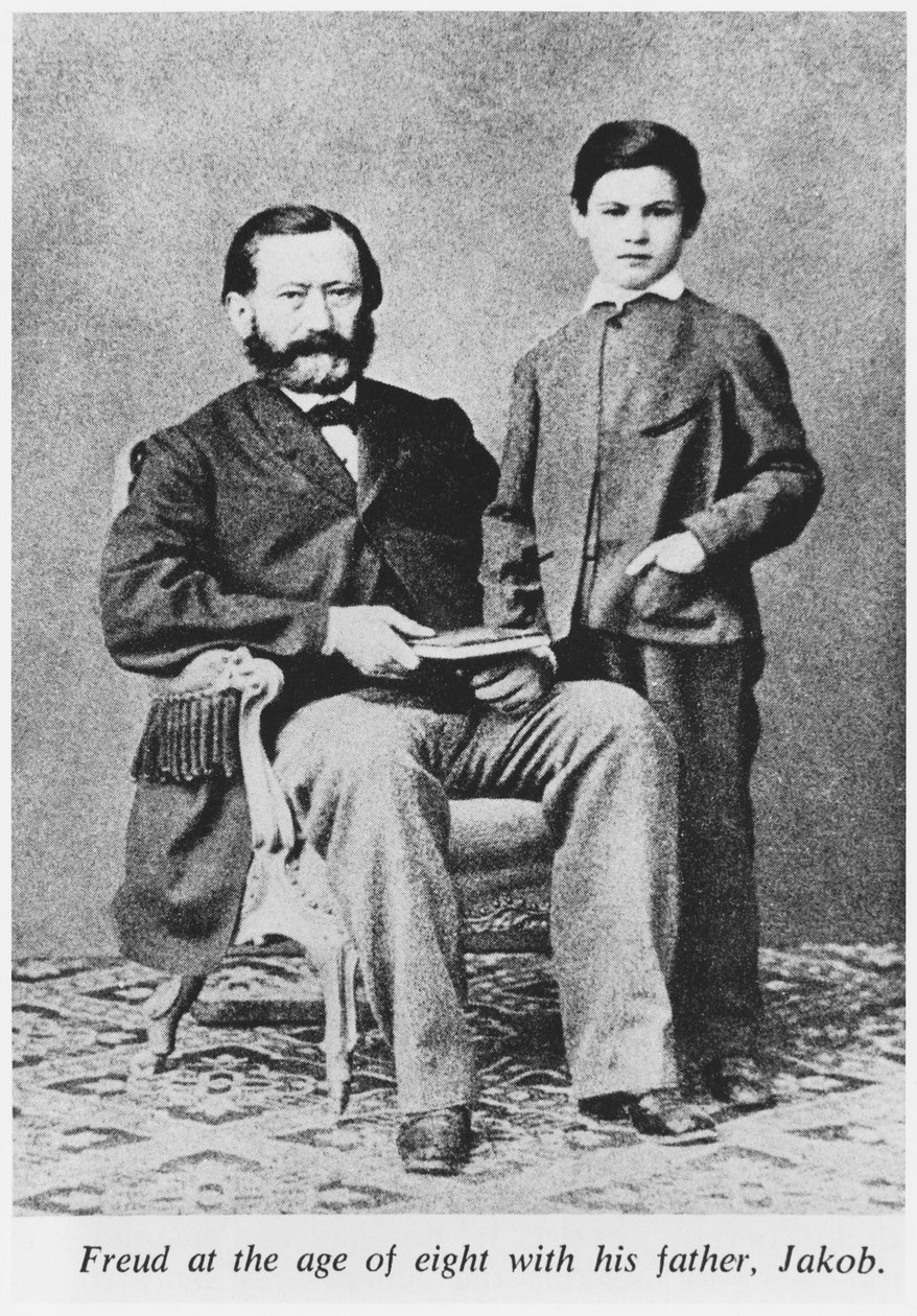Sigmund Freud at the age of eight with his father Jakob, from Pictorial History of Psychology and Psychiatry by A. Roback and Th. Kierman, New York, Philosophical Library, 1969 by Austrian Photographer