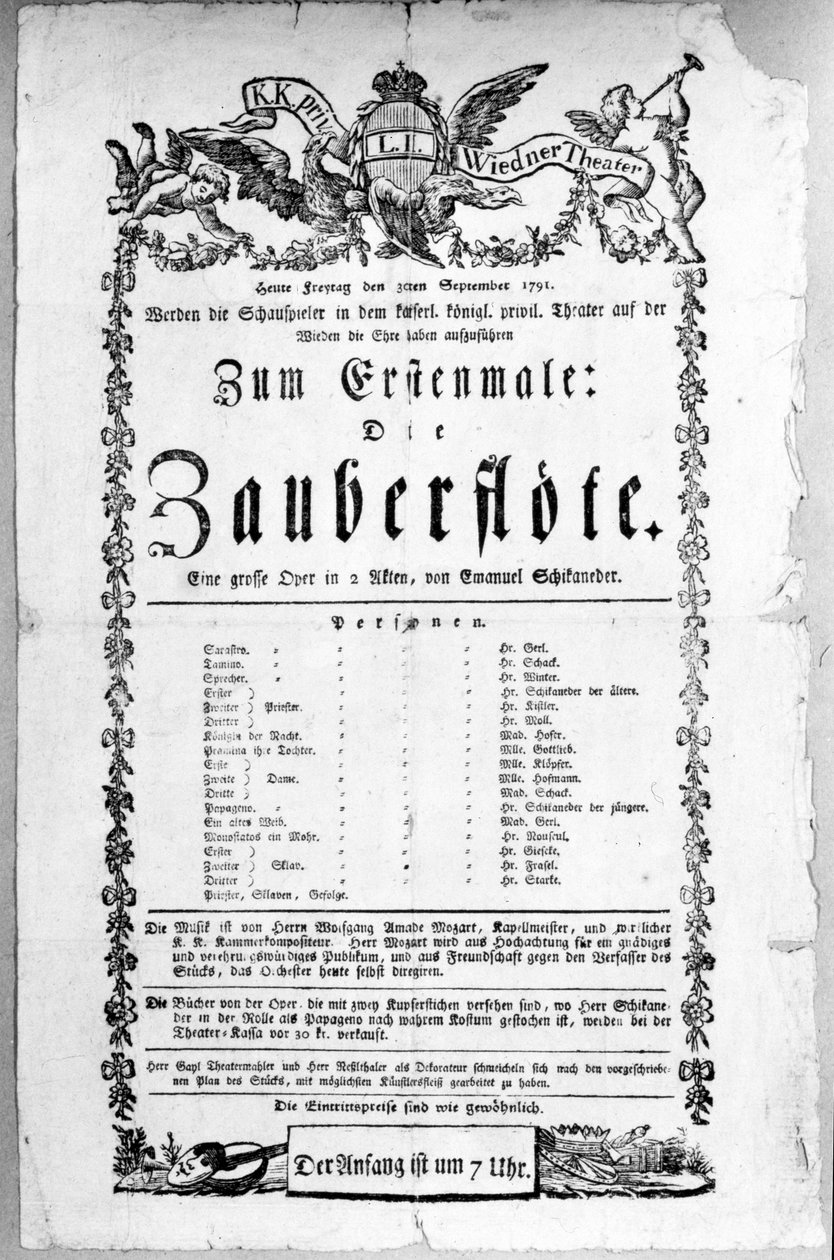 Poster Advertising the Premiere of 