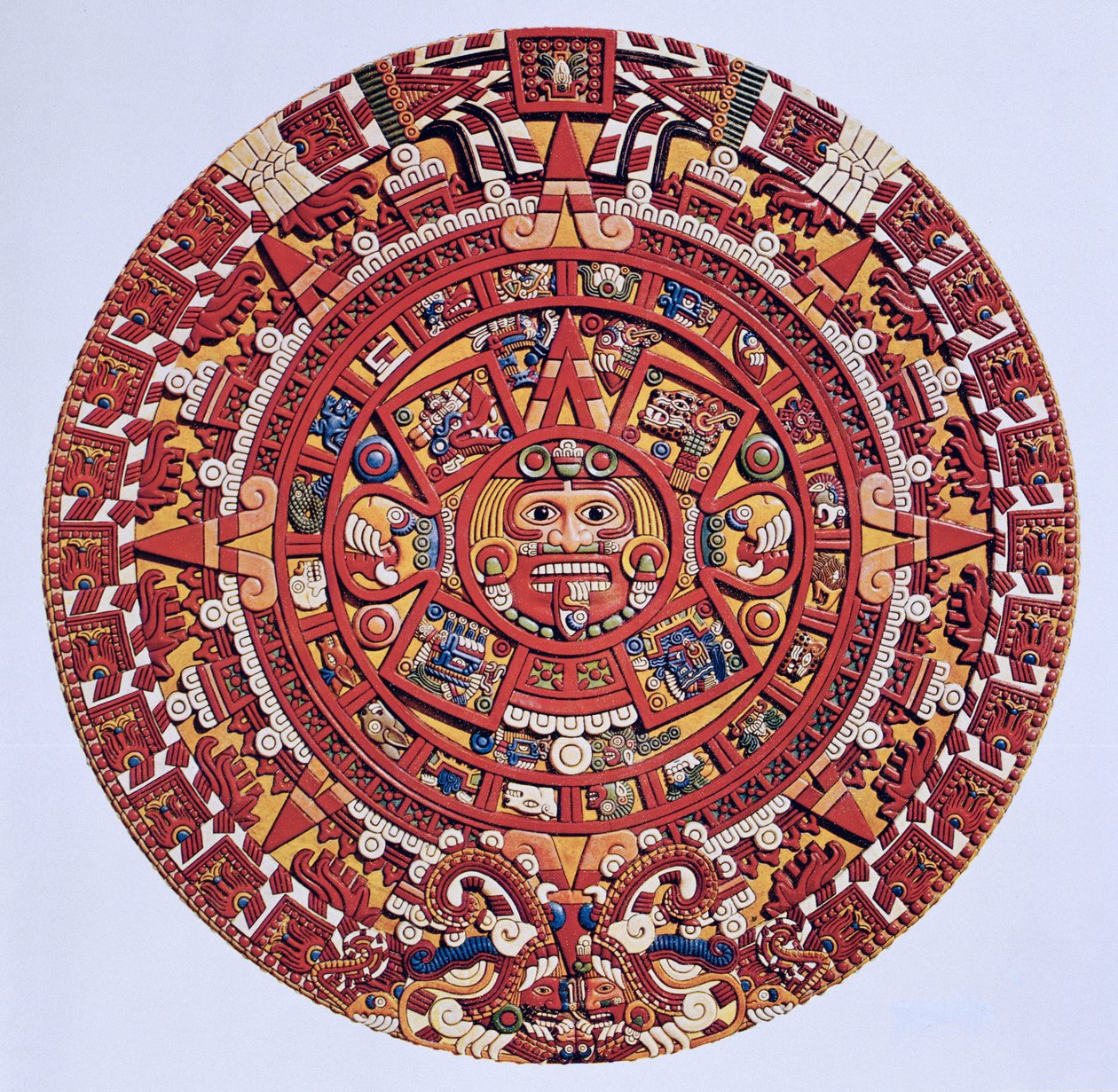 Imaginary Recreation of an Aztec Sun Stone Calendar by Aztec