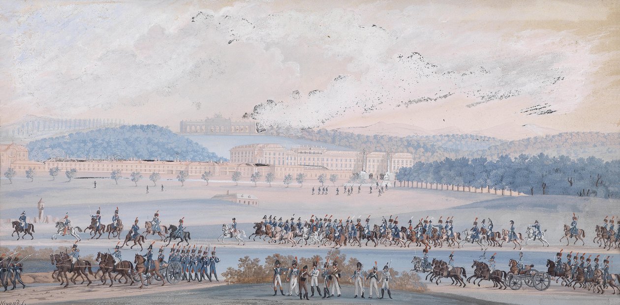Parade of the Imperial Army in front of Schönbrunn Palace by Balthasar Wigand