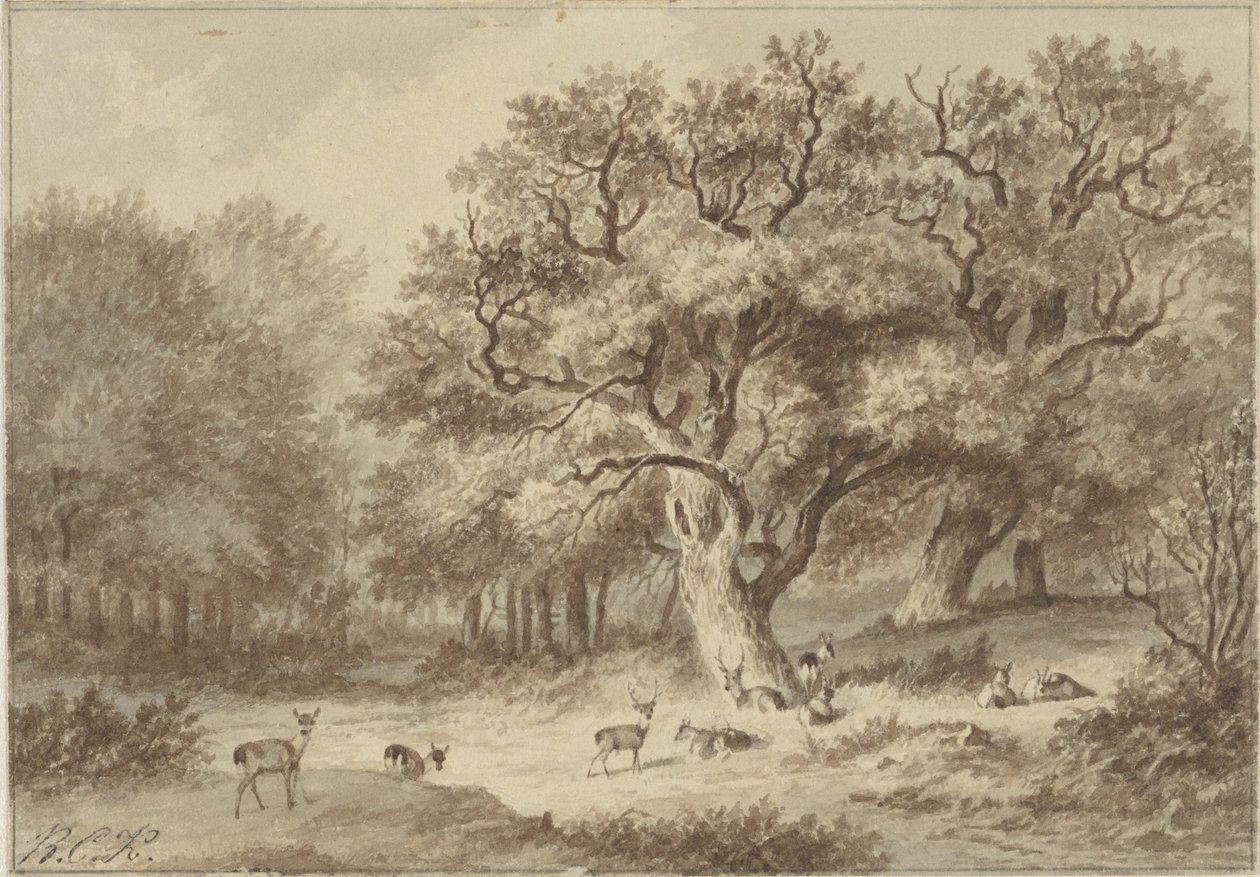Forest Landscape with Deer by Barend Cornelis Koekkoek