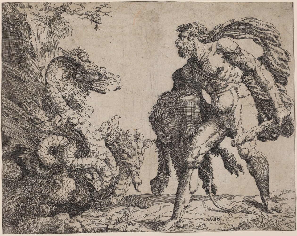 Hercules and the Hydra by Battista Angolo del Moro