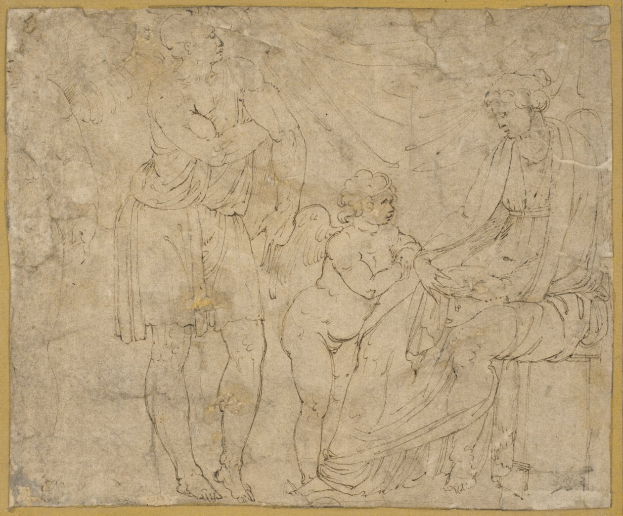 Mars(?), Venus and Cupid by Battista Franco