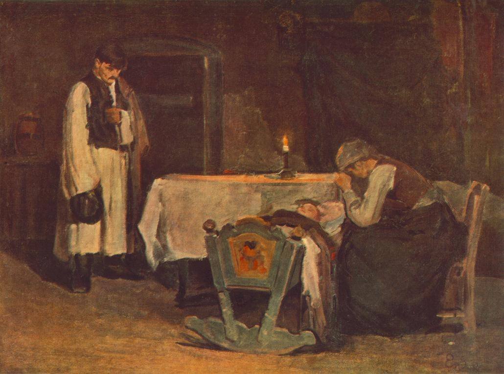 Beside the Cradle by Bela Endre