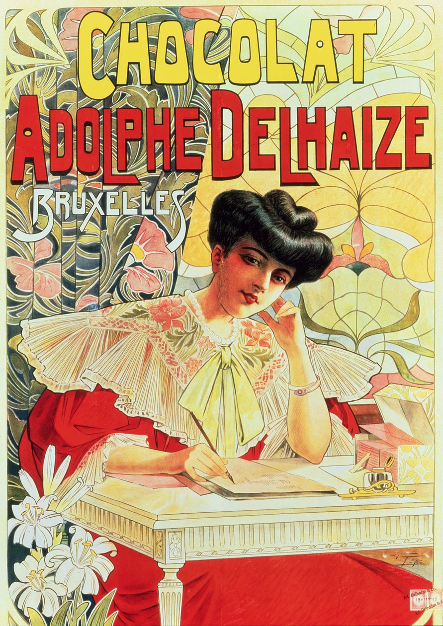 Poster Advertising Adolphe Delhaize Chocolate, c.1900 by Belgian School