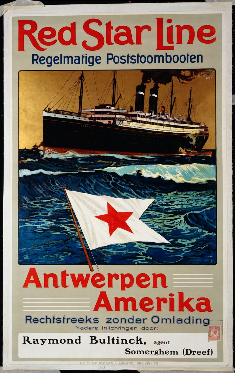 Red Star Line, Antwerp America by Belgian School