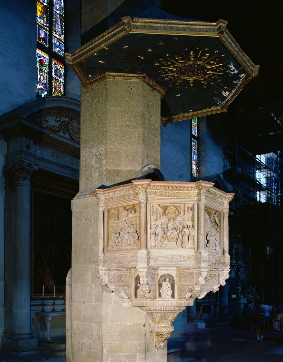 Pulpit Decorated with Scenes from the Life of St. Francis and Four Virtues by Benedetto da Maiano