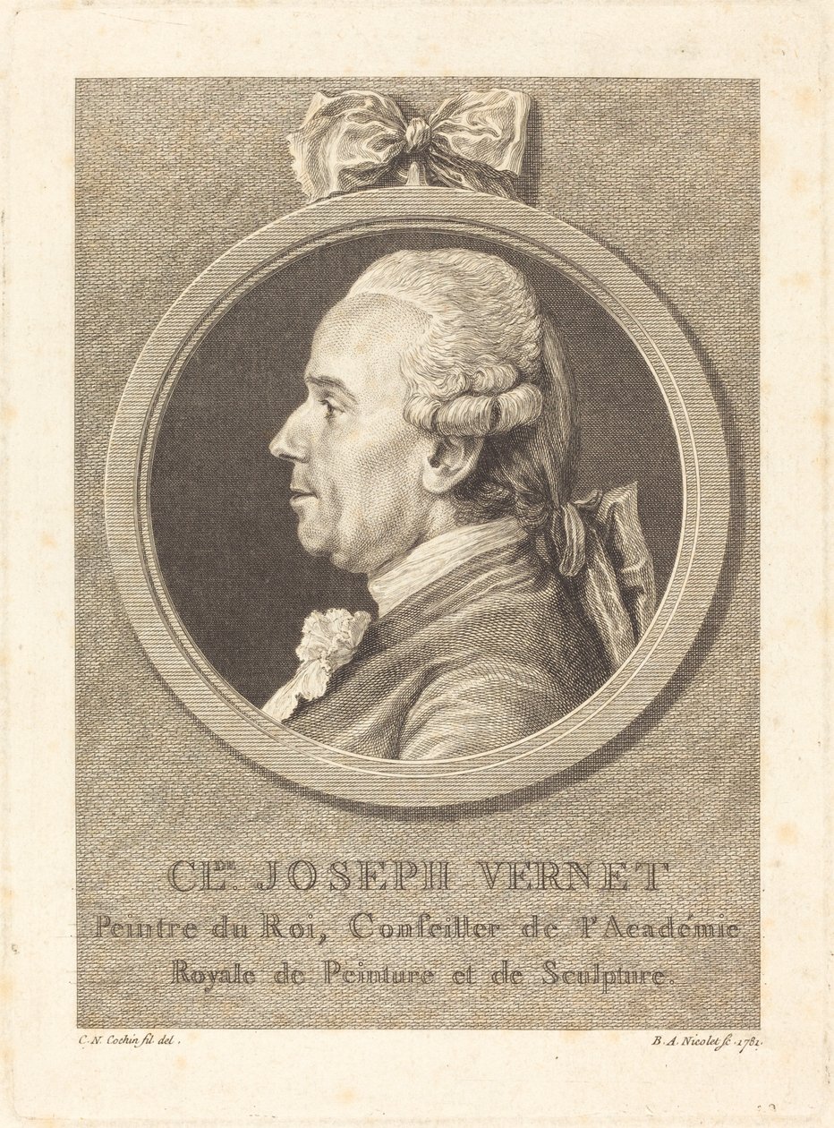 Claude Joseph Vernet by Benedict Alphonse Nicolet after Charles Nicolas Cochin II