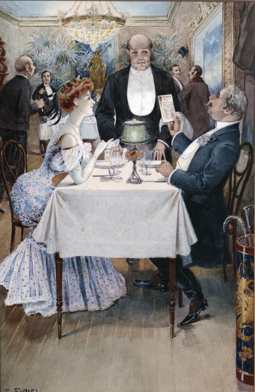 At the Restaurant by Benjamin Eugene Fichel