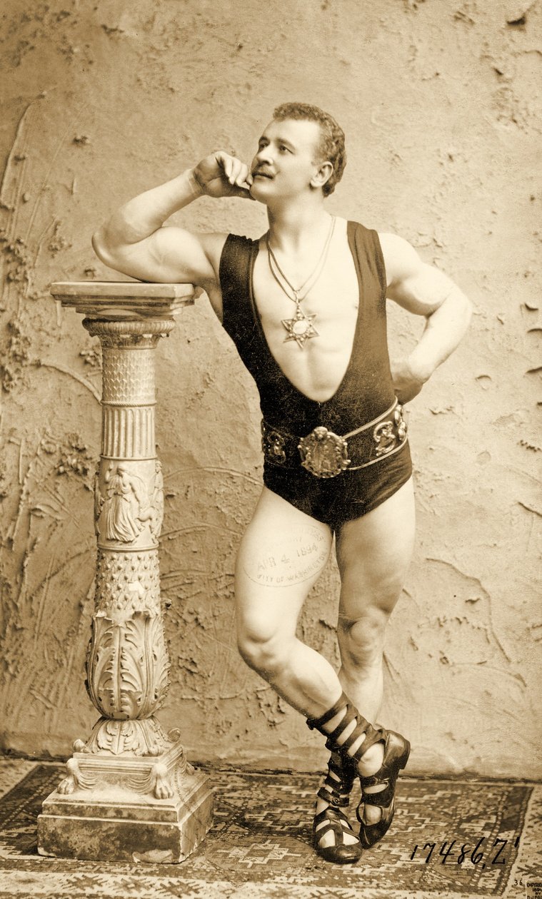 Eugen Sandow, in Classical Ancient Greco-Roman Pose by Benjamin J. Falk