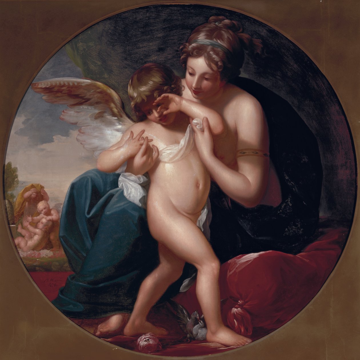 Cupid, Stung by a Bee, is Cherished by His Mother, 1774 by Benjamin West