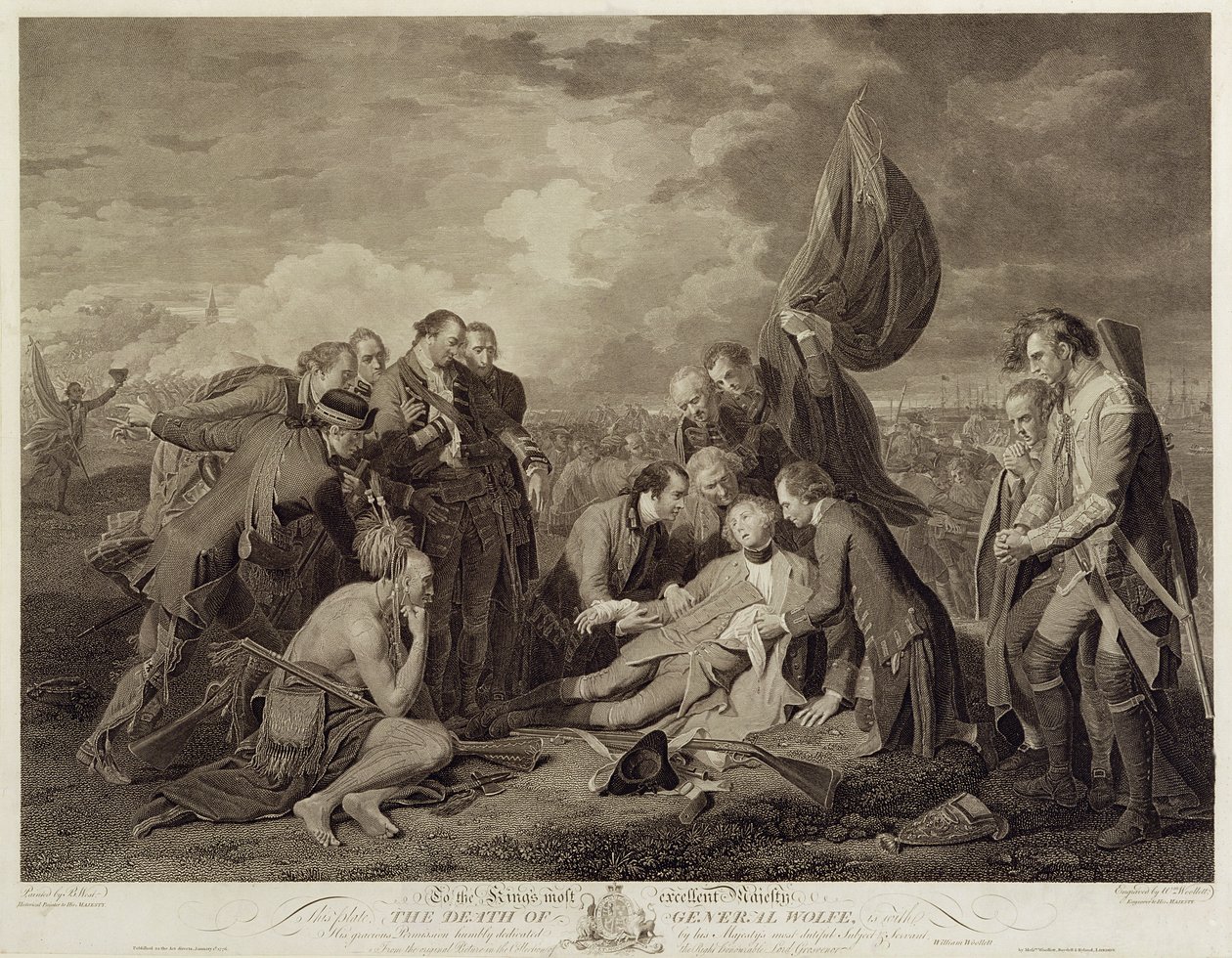 The Death of General Wolfe, Engraved by William Woollett by Benjamin West