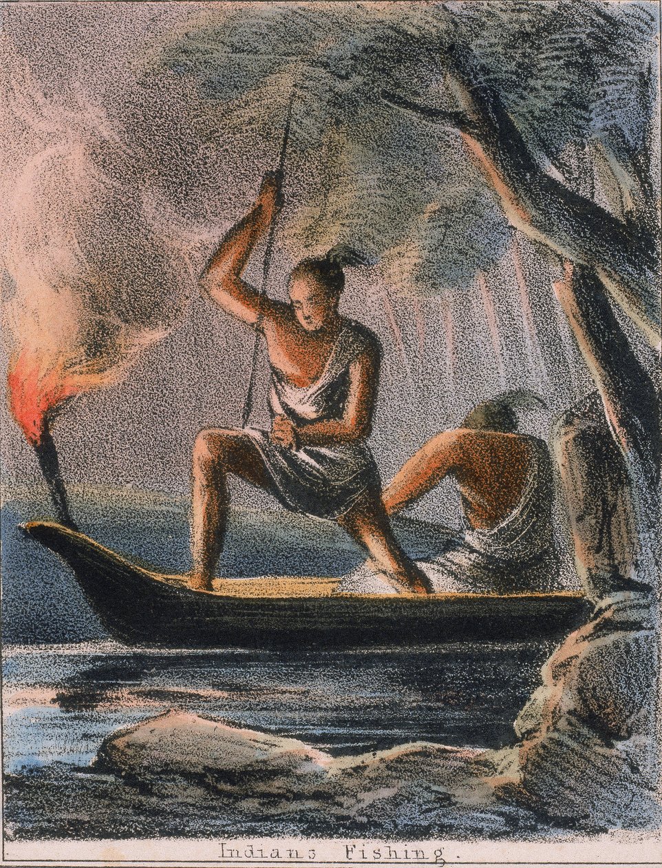 Indians Fishing, c. 1845 by Benjamin Waterhouse Hawkins