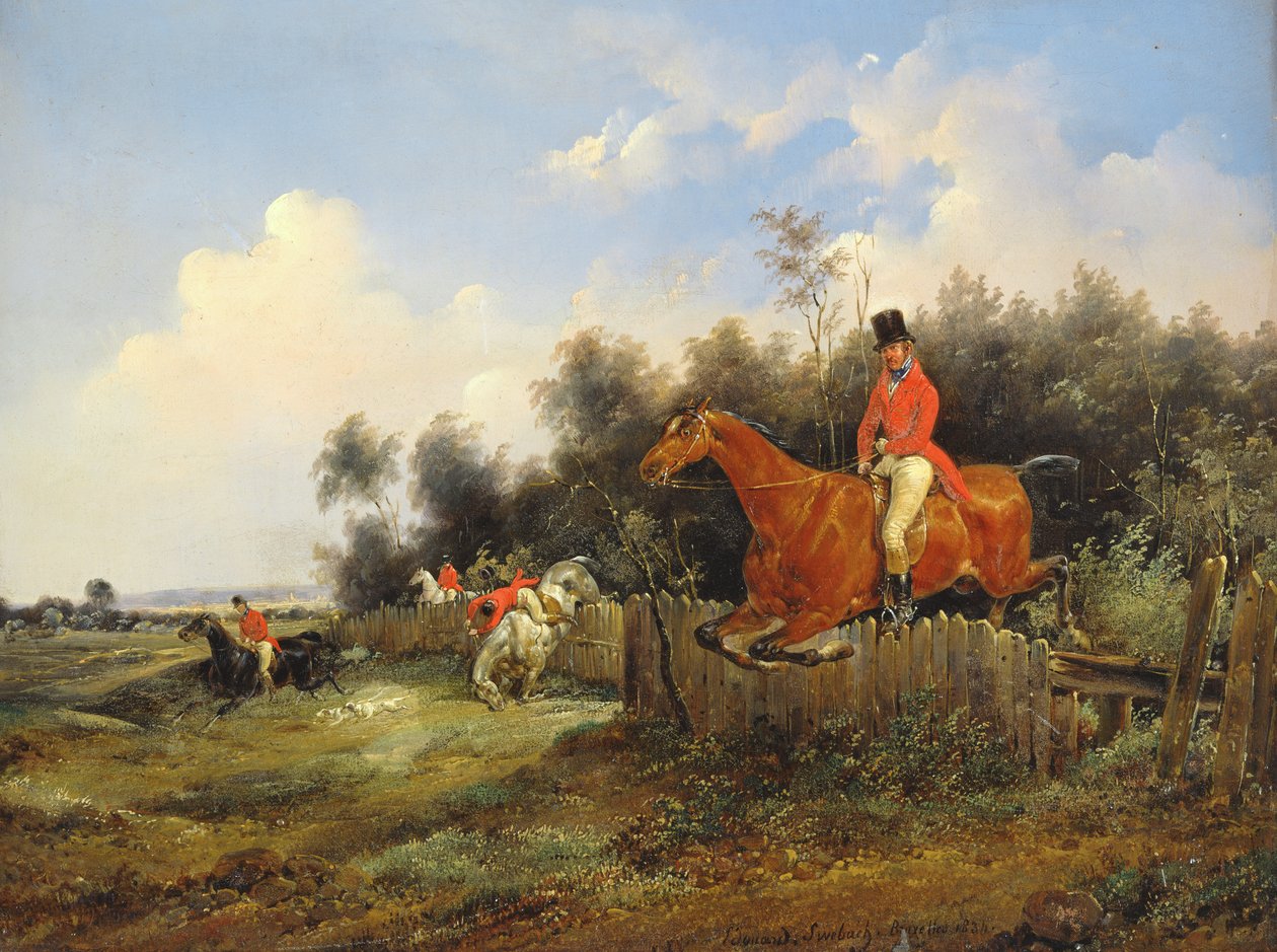Hunting Scene by Bernard Edouard Swebach