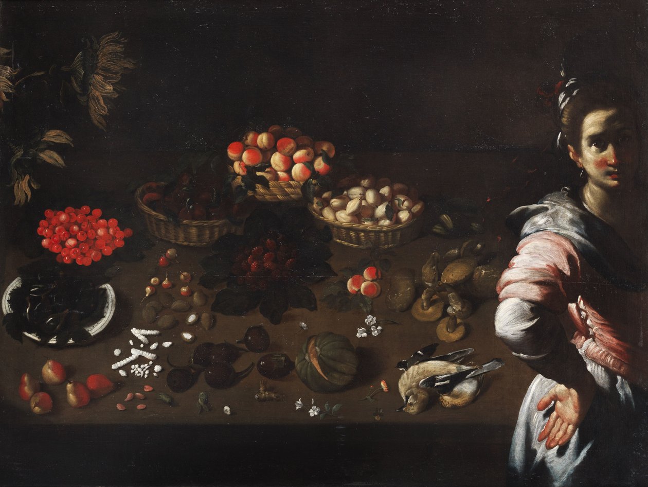 Still Life with Maid by Bernardo Strozzi