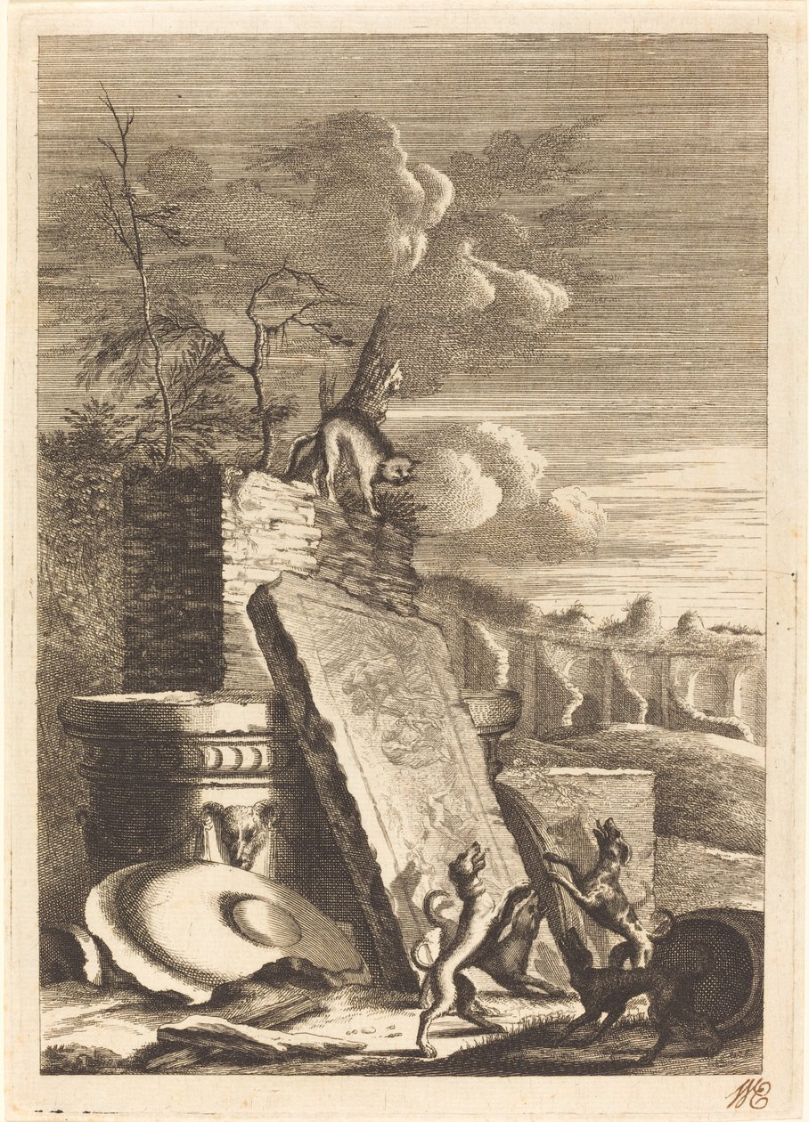 Dogs Pursuing a Cat by Bernhard Zaech after Jonas Umbach