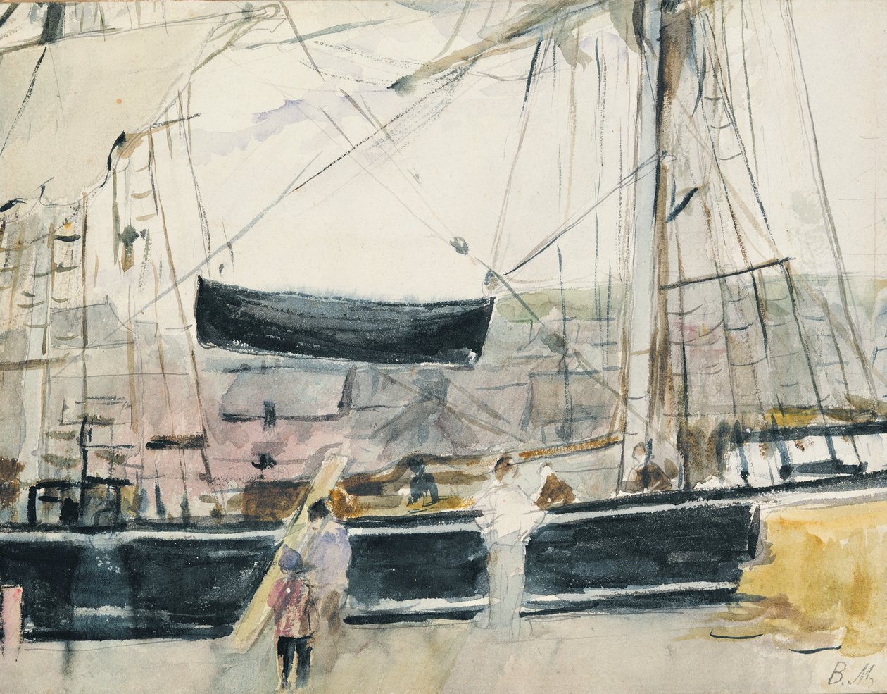 Boat on the Quay, 1875 by Berthe Morisot