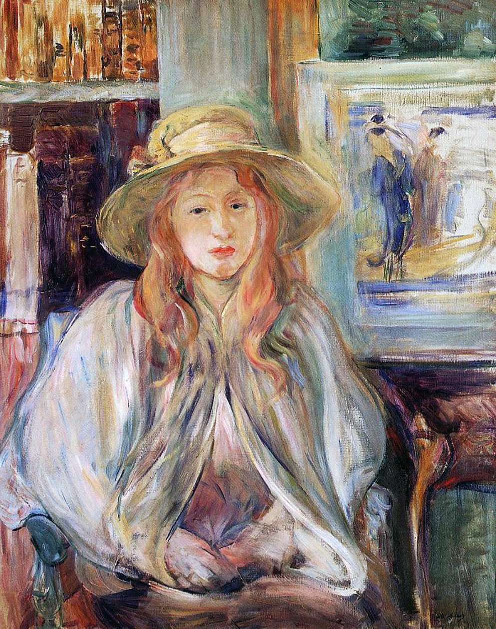 Julie Manet with a Straw Hat by Berthe Morisot