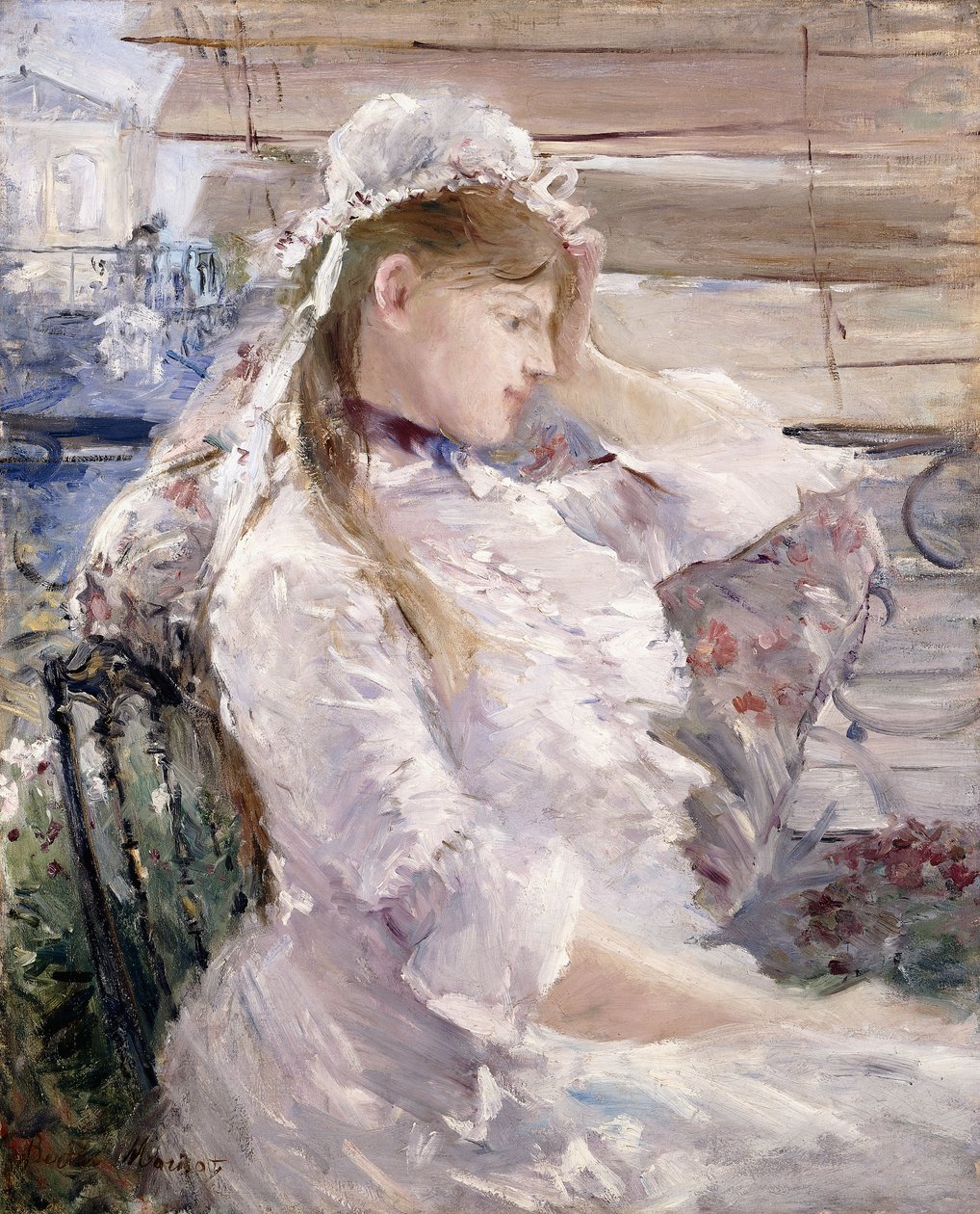 Behind the Blinds by Berthe Morisot