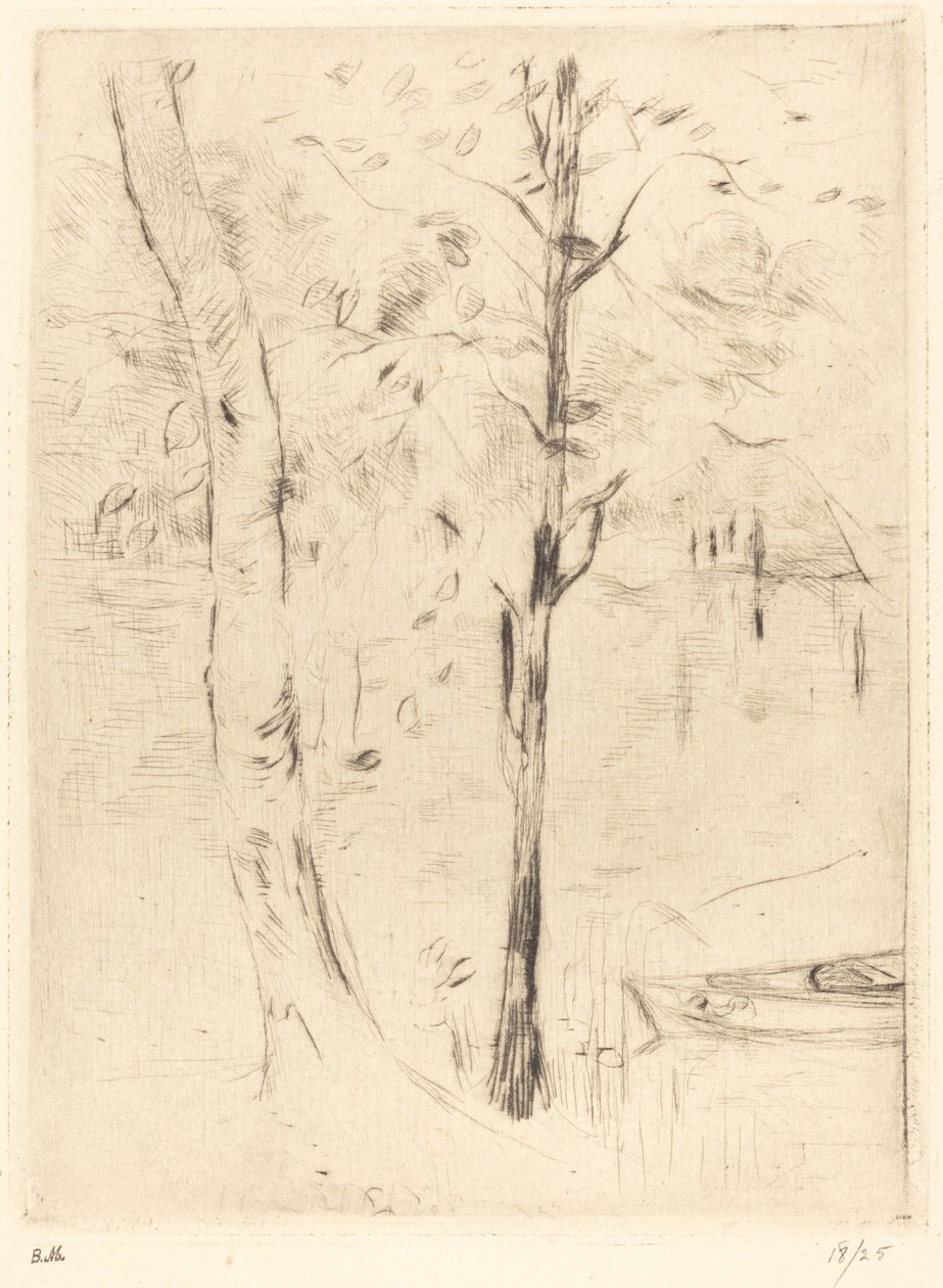 Lake with Rowboat by Berthe Morisot