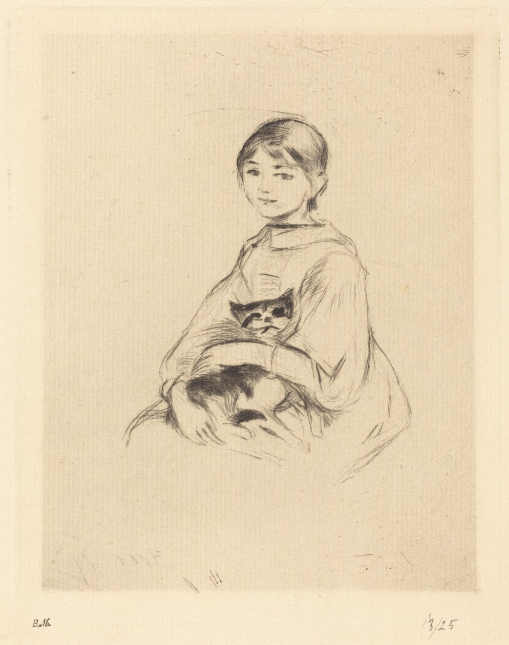 Little Girl with Cat by Berthe Morisot