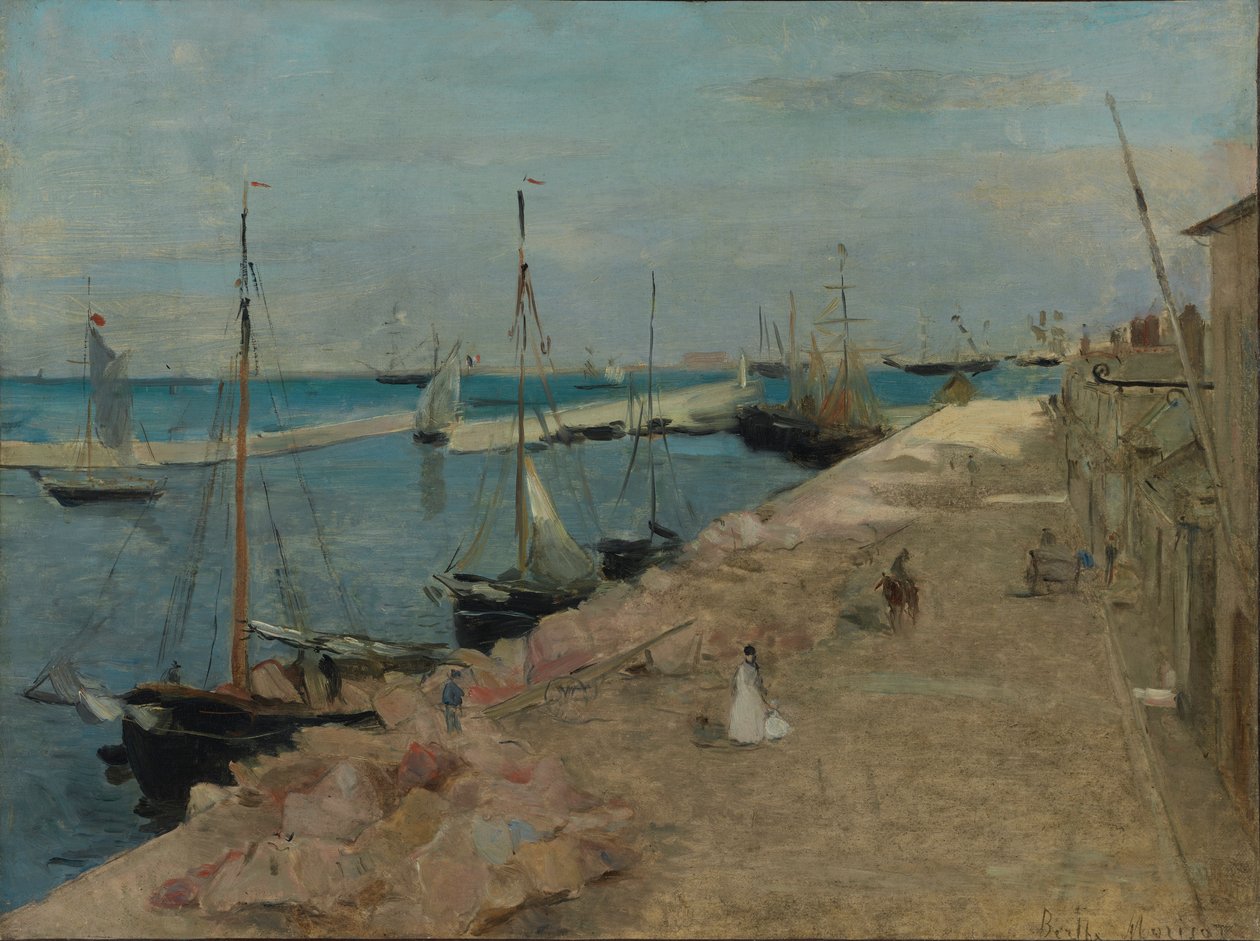 The Harbor at Cherbourg by Berthe Morisot