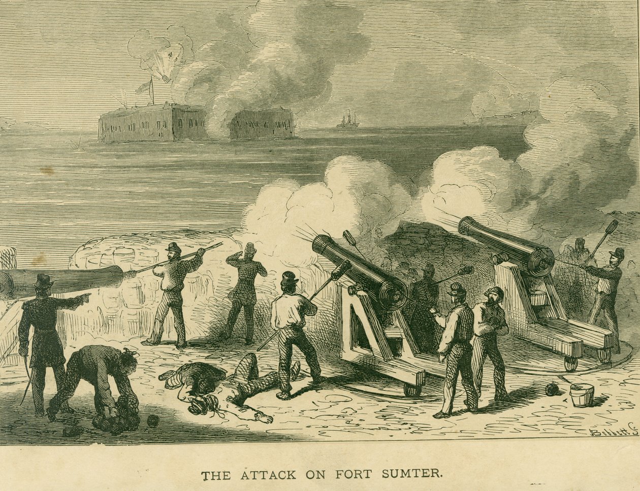 The Attack on Fort Sumter by Bobbett