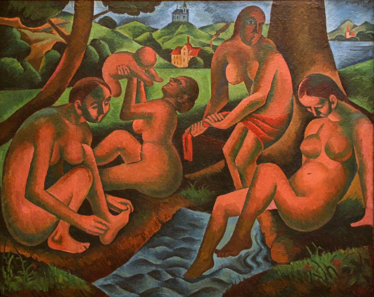 Women Bathing Spring by Bohumil Kubišta