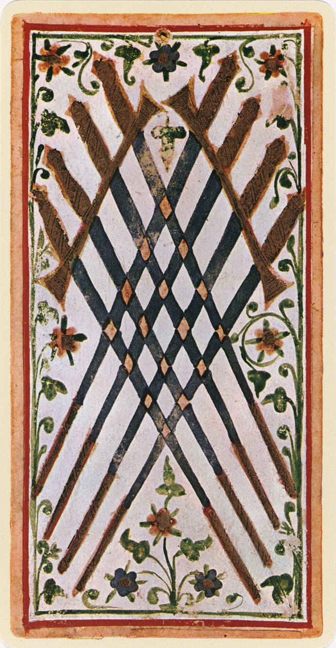 The Eight of Swords, Facsimile of a Tarot Card from the 