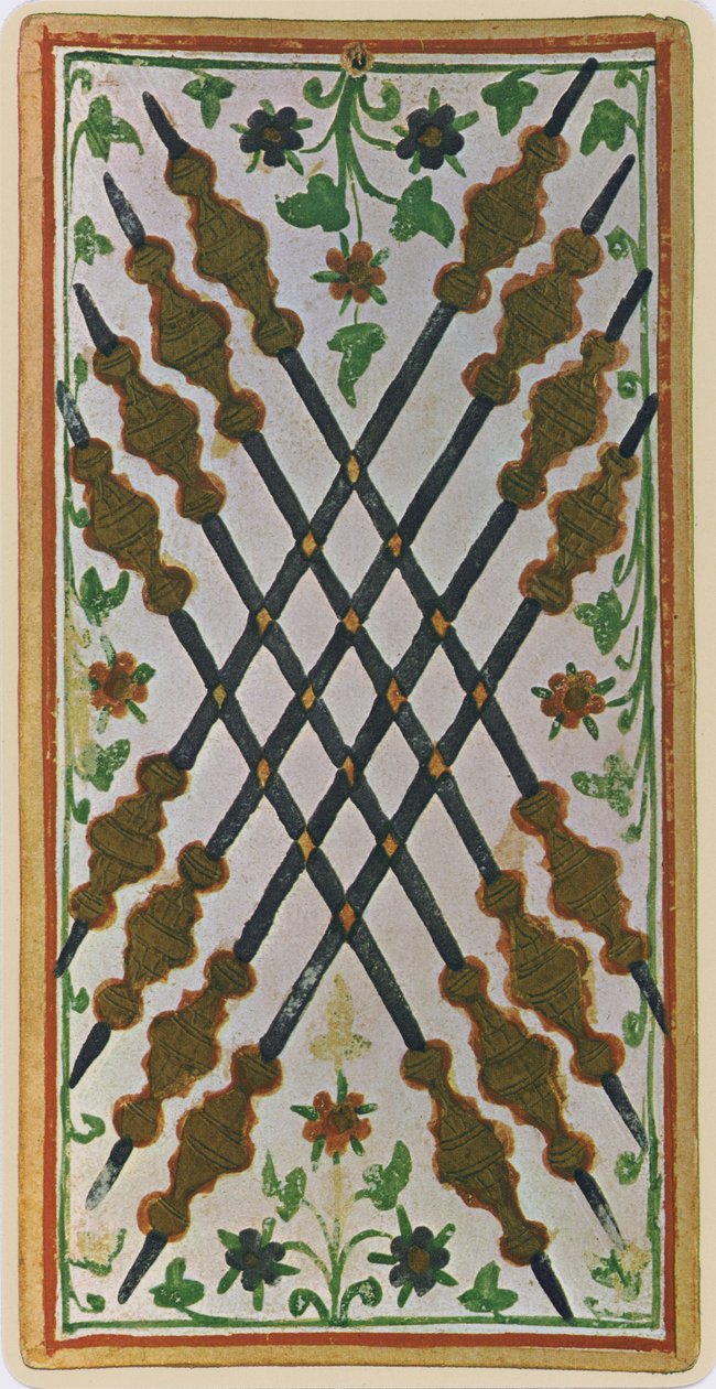 The Eight of Wands, Facsimile of a Tarot Card from the 