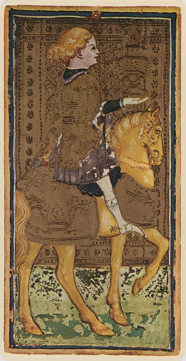 The Knight of Cups, facsimile of a tarot card from the 