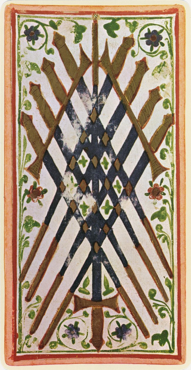 The Nine of Swords, Facsimile of a Tarot Card from the 