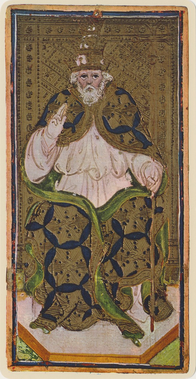 The Pope, facsimile of a tarot card from the 