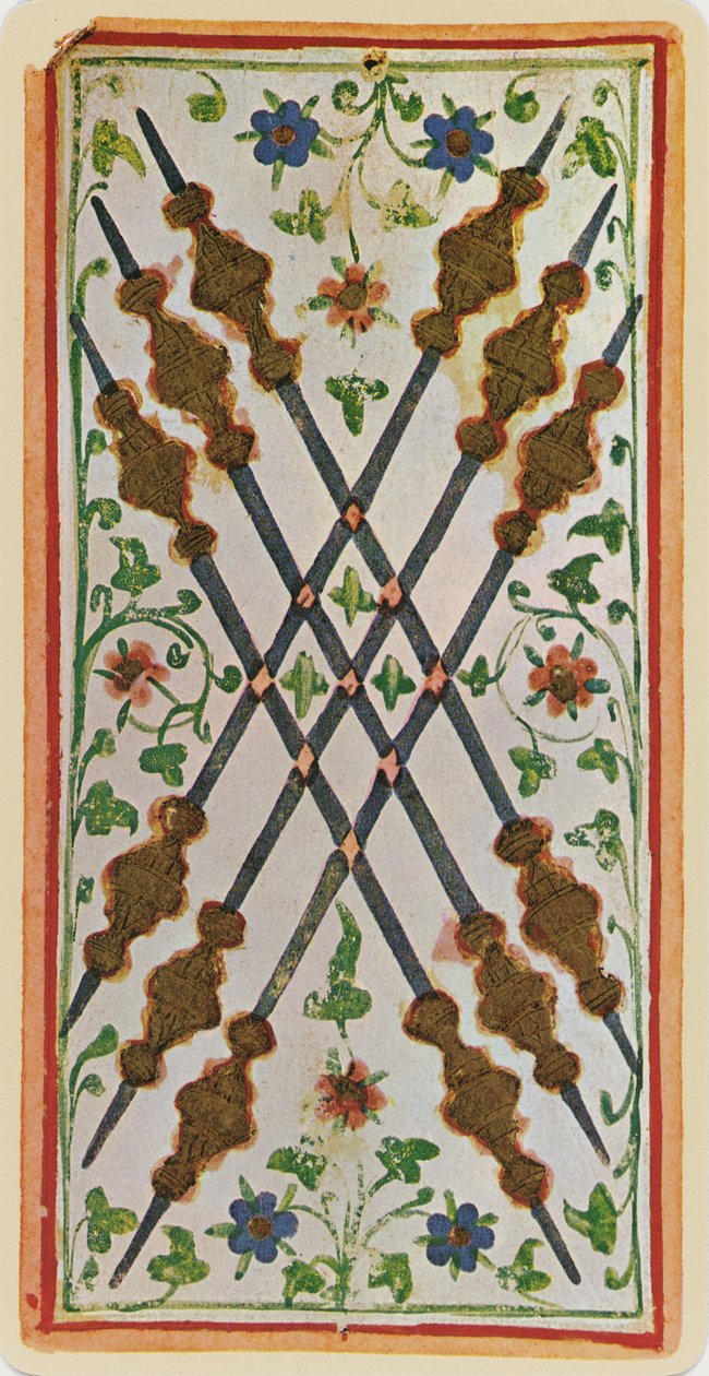 The Six of Wands, Facsimile of a Tarot Card from the 