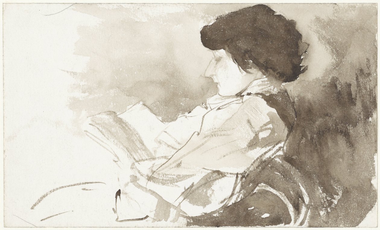 Reading Woman in Profile by Bramine Hubrecht