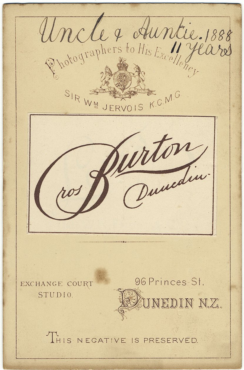 Cabinet Card by Burton Brothers Studio