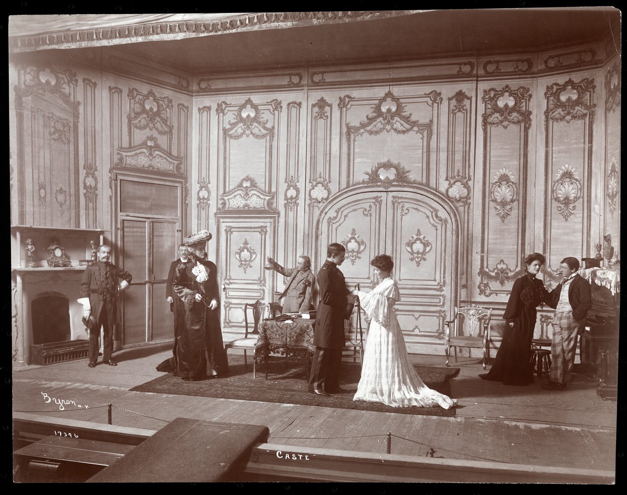 A scene from an amateur production of a play titled Caste, New York by Byron Company