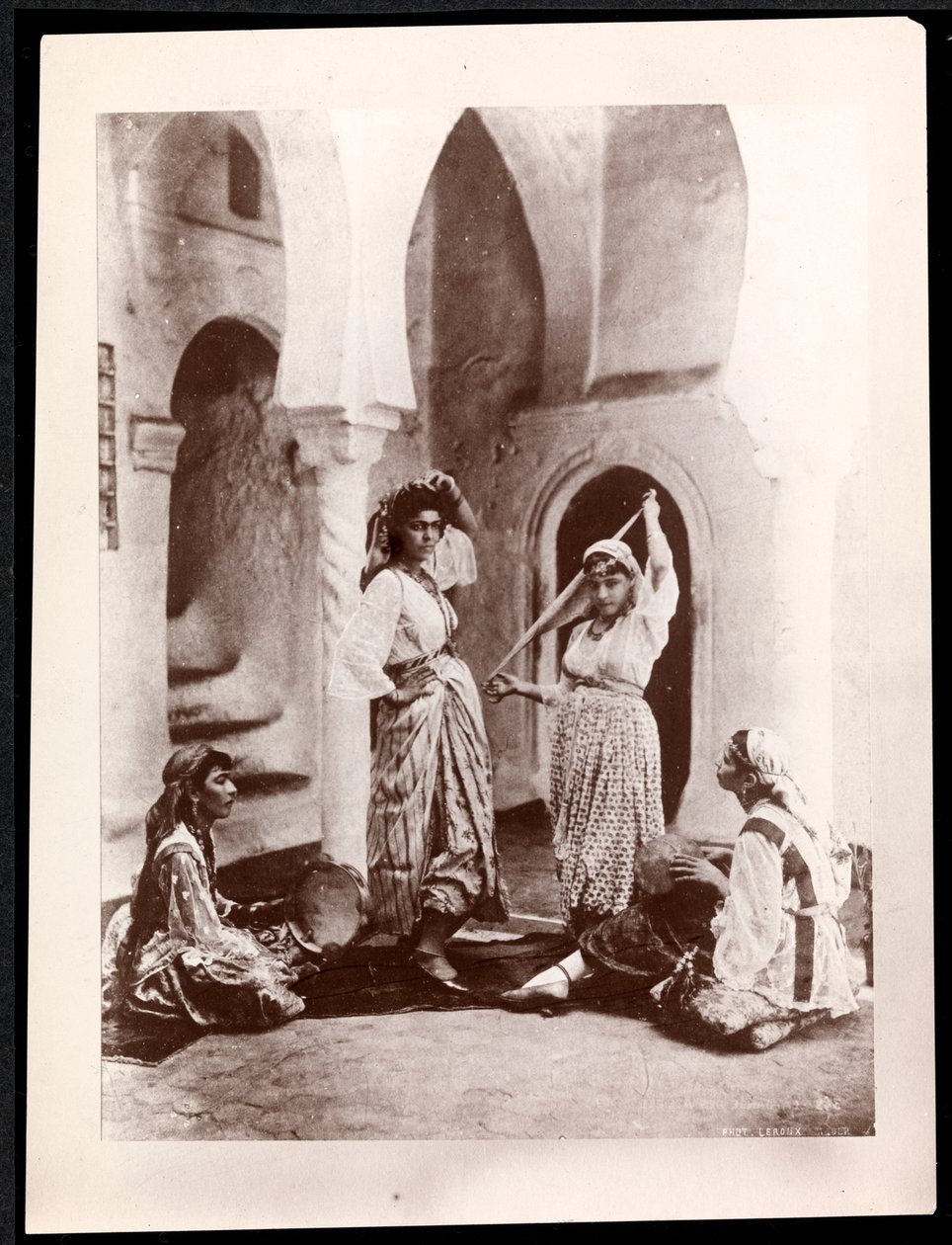 Dancing Girls and Musician, North Africa by Byron Company