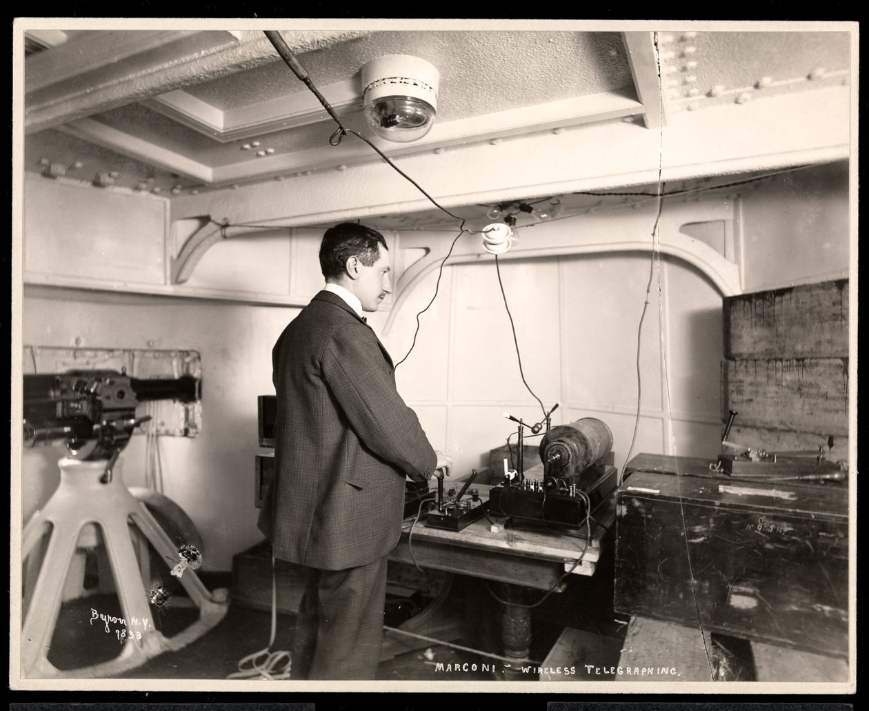 Marconi and His Wireless Telegraph Apparatus, 1899-1900 by Byron Company