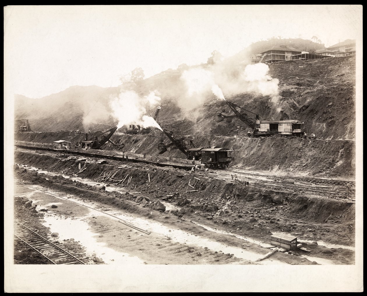 View of Large Digging Machines Working on the Construction of the Panama Canal by Byron Company