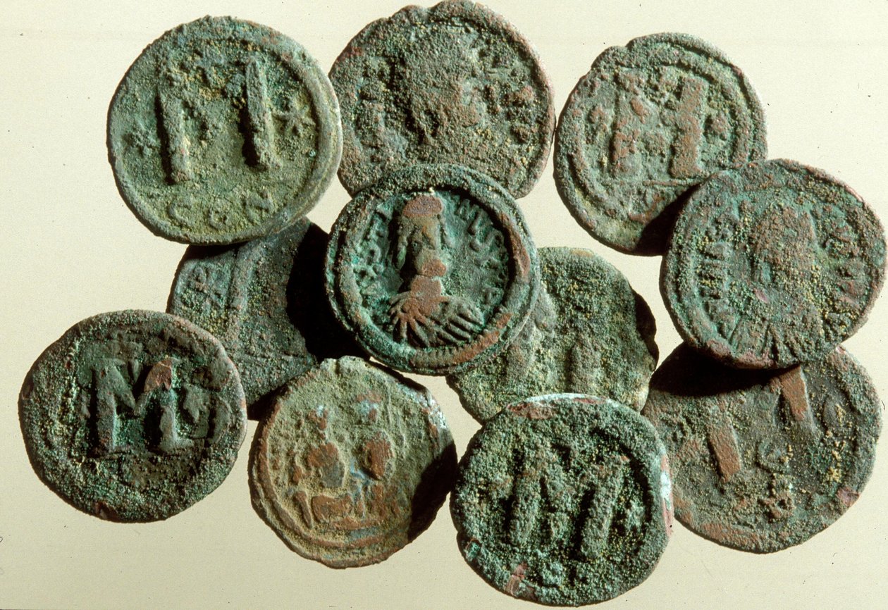 Coins, found in the Tiberias Excavations by Byzantine