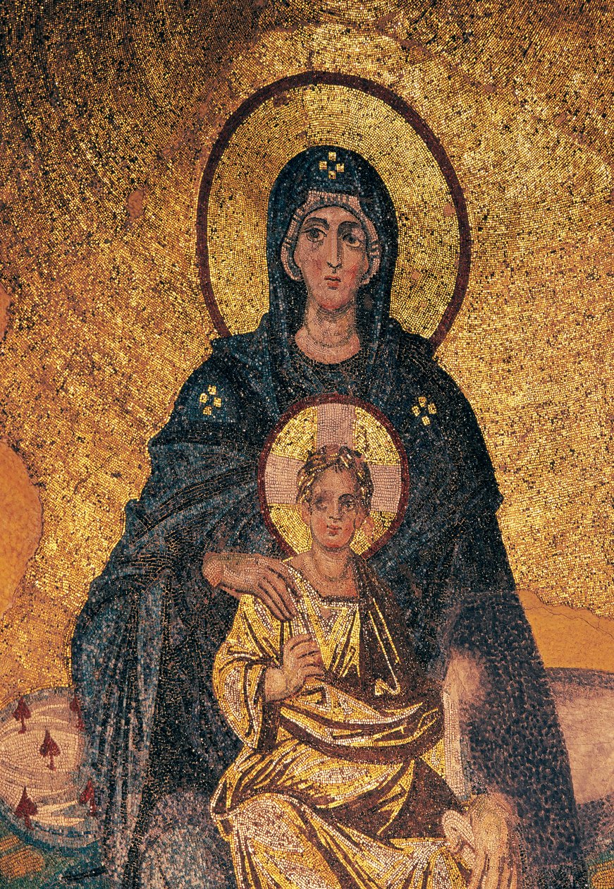 Virgin and Child enthroned (mosaic) by Byzantine Byzantine