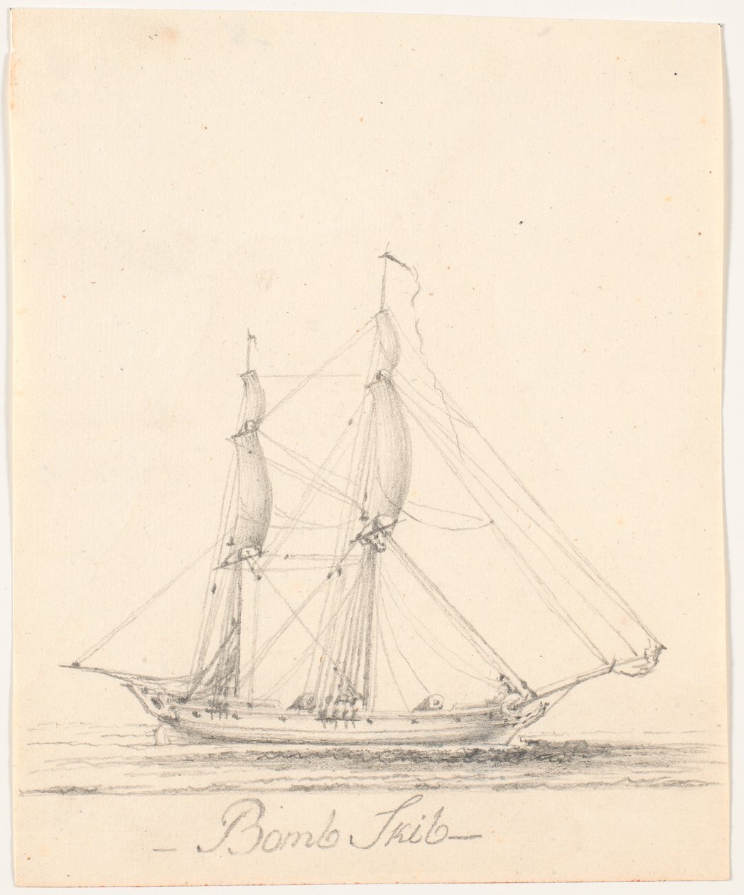 Bomb Ship with Topsail by C.A. Lorentzen