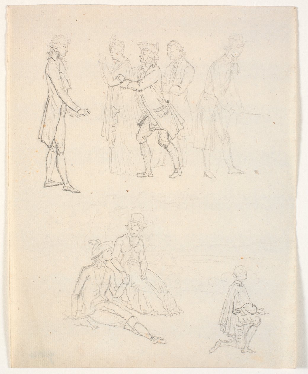 Three Figure Sketches. Theater Scenes? by C.A. Lorentzen