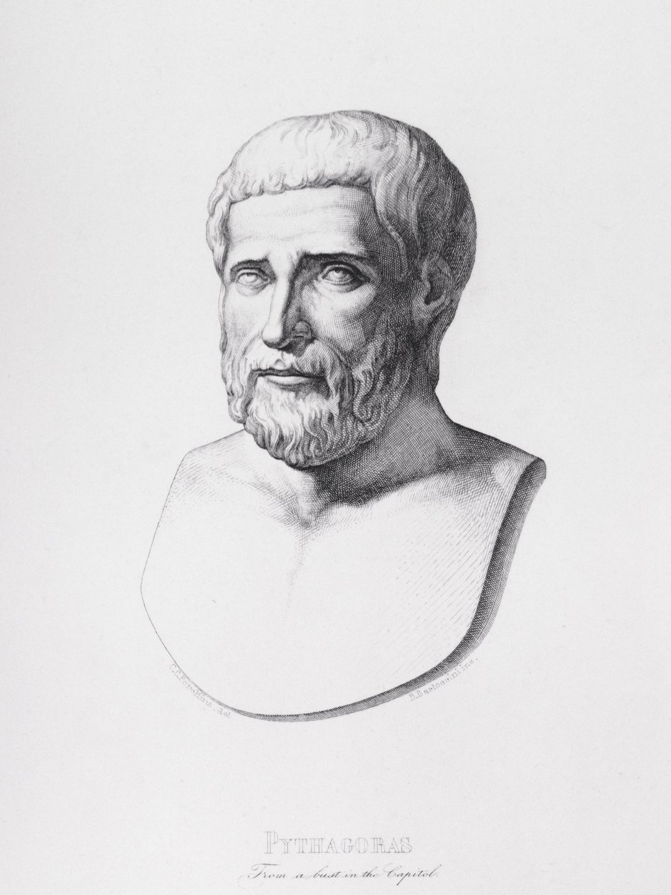 Portrait of Pythagoras (c.580-500 BC) by C.C Perkins