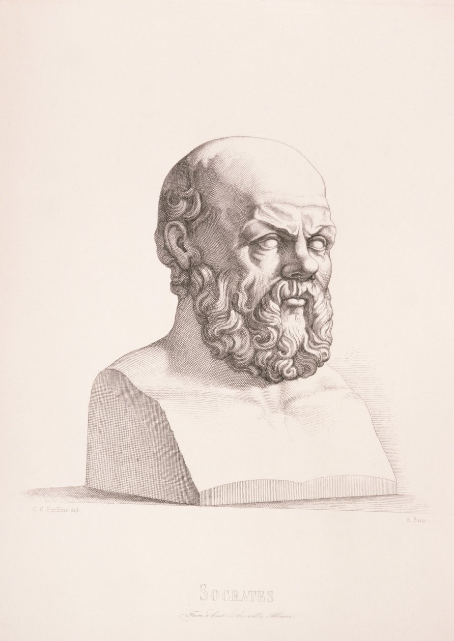 Portrait of Socrates (c.470-399 BC) by C.C Perkins
