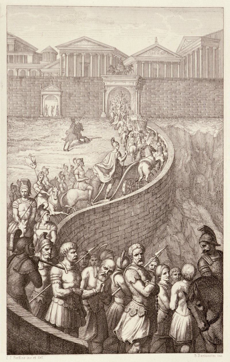 The Triumph of Quintus Fabius, engraved by B.Barloccini, 1849 by C.C Perkins