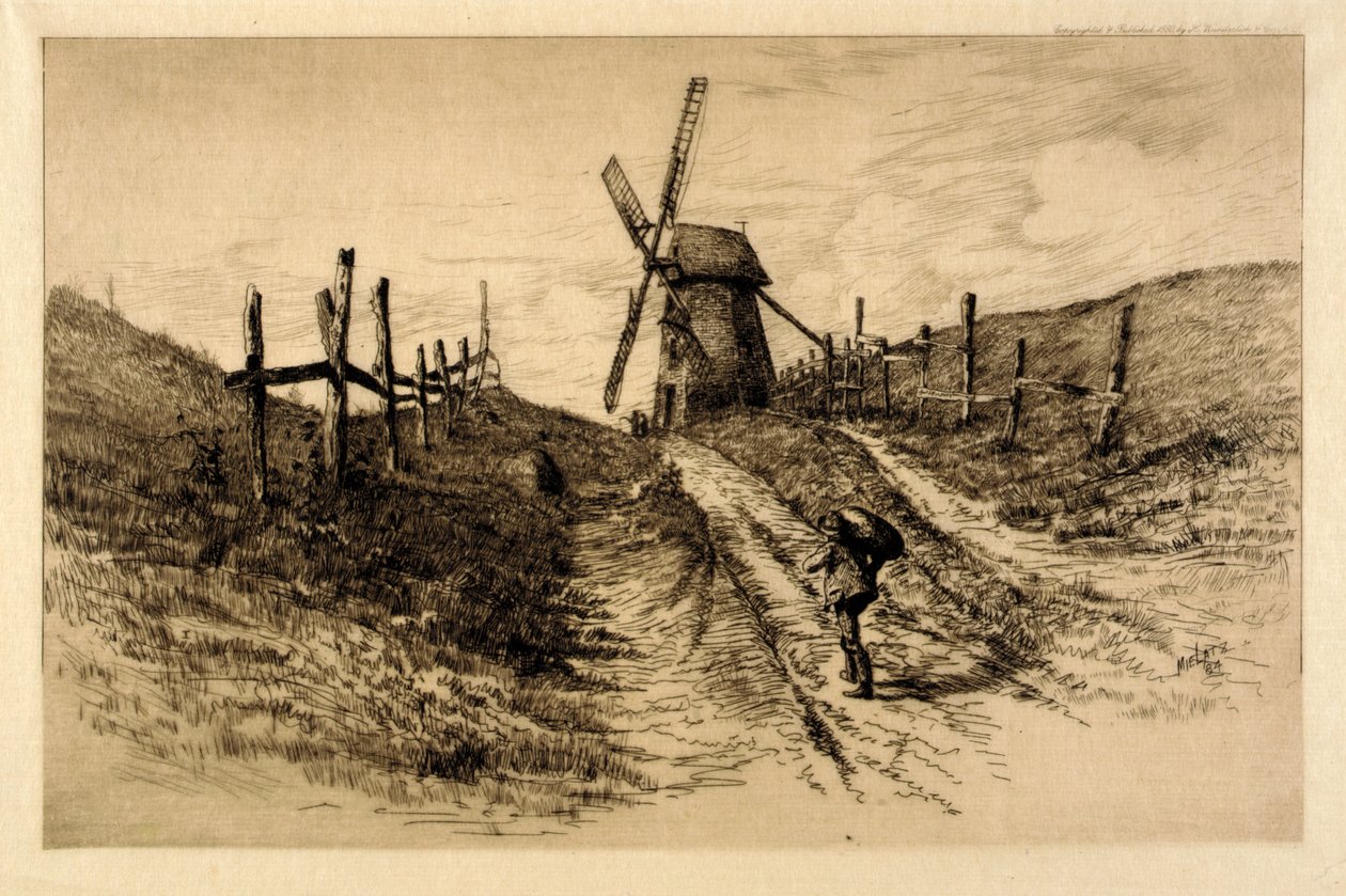 Landscape with Windmill by C. F. William Mielatz