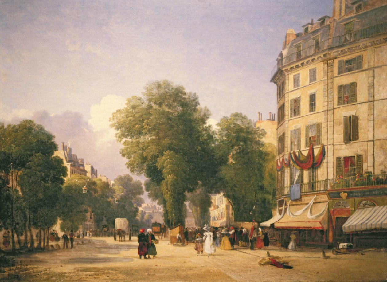 Boulevard des Capucines on the Corner of Rue de la Paix, Paris by Caleb Robert Stanley