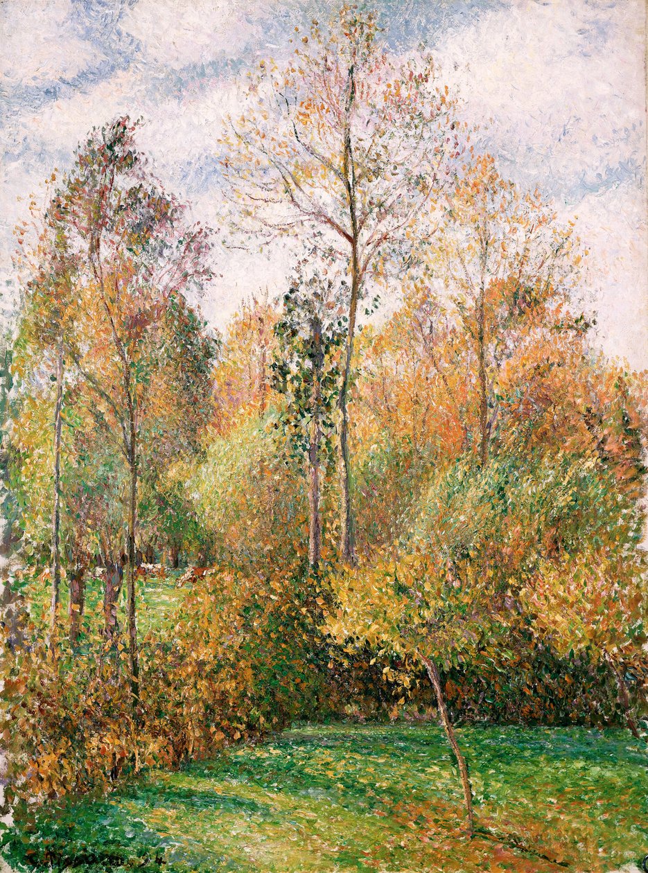 Autumn, Poplars, Eragny by Camille Jacob Pissarro